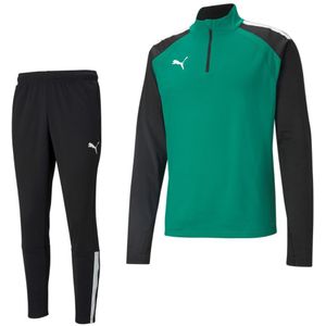 PUMA teamLIGA 1/4-Zip Trainingspak Groen Zwart