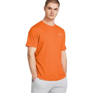 Under Armour Sportstyle Left Chest Logo T-Shirt Oranje Wit