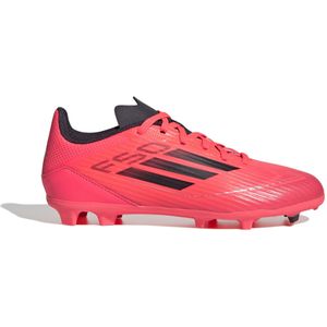 adidas F50 League Gras Voetbalschoenen (FG) Kids Felrood Zwart Zilver