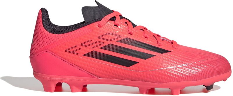 adidas F50 League Gras Voetbalschoenen (FG) Kids Felrood Zwart Zilver