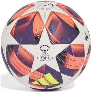 adidas Women's UEFA Champions League Pro Voetbal Maat 5 2024-2025 Oranje Zilver Geel