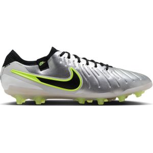 Nike Tiempo Legend 10 Elite Kunstgras Voetbalschoenen (AG) Zilver Zwart Neongeel