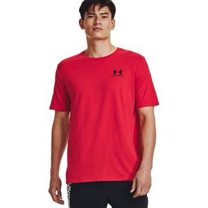 Under Armour Sportstyle Left Chest Logo T-Shirt Rood Zwart