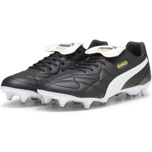 PUMA King Top IJzeren-Nop Voetbalschoenen (SG) Zwart Wit Goud