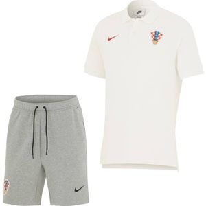Nike Kroatië Tech Fleece Polo Matchup Set 2024-2026 Wit Rood Grijs