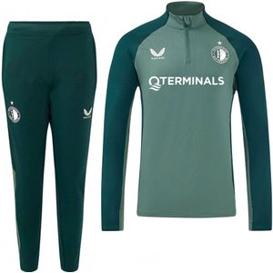 Castore Feyenoord Trainingspak 1/4-Zip 2024-2025 Dames Donkergroen Lichtgroen Wit