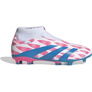 adidas Predator League Veterloze Gras Voetbalschoenen (FG) Kids Wit Roze Blauw