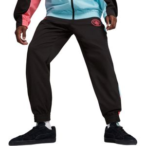 PUMA Manchester City Woven Trainingsbroek 2023-2024 Zwart Lichtblauw Roze