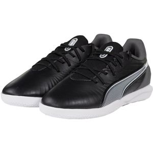 PUMA King Match Zaalvoetbalschoenen (IN) Kids Zwart Wit Grijs