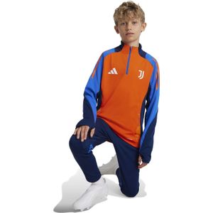 adidas Juventus Trainingstrui 1/4-Zip 2024-2025 Kids Oranje Blauw Wit