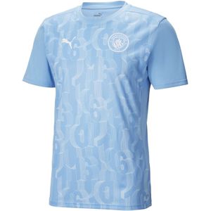 PUMA Manchester City Pre-Match Trainingsshirt 2024-2025 Kids Lichtblauw Wit