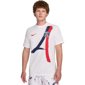 Nike Paris Saint-Germain Iconic T-Shirt 2024-2025 Wit Donkerblauw Rood