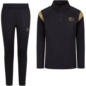 Cruyff Farrel Trainingspak 1/4-Zip Kids Zwart Goud