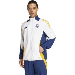 adidas Real Madrid Presentatie Trainingsjack 2024-2025 Wit Donkerblauw Geel