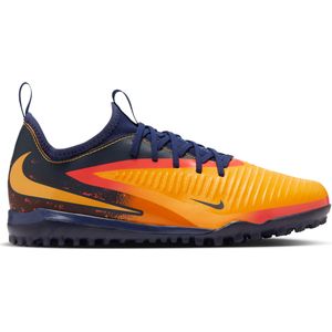 Nike Phantom 6 Low Haaland Academy Turf Voetbalschoenen (TF) Kids Donkerblauw Oranje Geel Rood