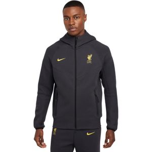 Nike Liverpool Tech Fleece Vest 2024-2025 Donkergrijs Geel