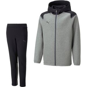 PUMA TeamCup Casual Trainingspak Kids Grijs Zwart Donkergrijs