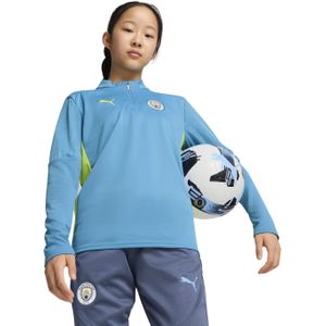 PUMA Manchester City Trainingstrui 1/4-Zip 2024-2025 Kids Lichtblauw Geel