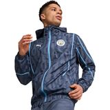 PUMA Manchester City Pre-Match Anthem Trainingsjack Woven 2024-2025 Donkerblauw Lichtblauw