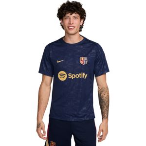 Nike FC Barcelona Pre-Match Trainingsshirt 2024-2025 Donkerblauw Goud