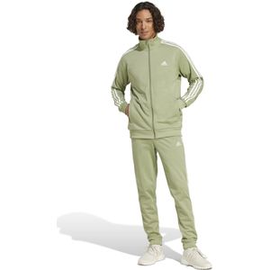 adidas Basic 3-Stripes Tricot Trainingspak Full-Zip Olijfgroen Witadidas Basic 3-Stripes Tricot Trainingspak Full-Zip Olijfgroen