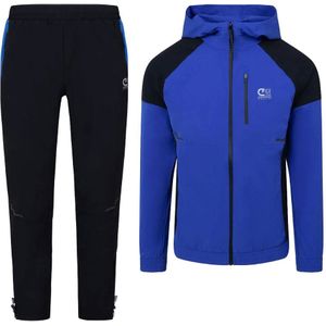 Cruyff Elite Trainingspak Full-Zip Blauw Zwart Zilver