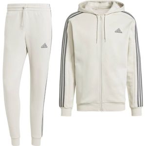 adidas Essentials Fleece Joggingpak Full-Zip Beige Donkergrijs