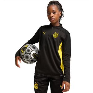 PUMA Borussia Dortmund Trainingstrui 1/4-Zip 2024-2025 Kids Zwart Geel