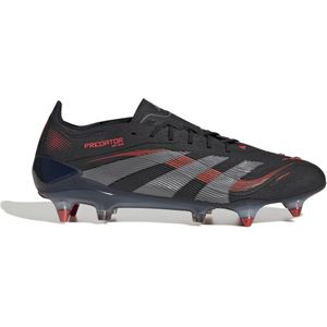 adidas Predator Elite IJzeren-Nop Voetbalschoenen (SG) Zwart Grijs Rood