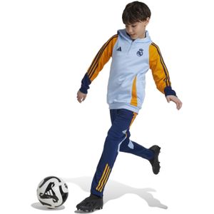 adidas Real Madrid Hoodie Trainingspak 2024-2025 Kids Lichtblauw Donkerblauw Geel