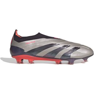 adidas Predator Elite Veterloze Gras Voetbalschoenen (FG) Zilver Zwart Roze