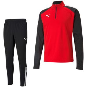 PUMA teamLIGA 1/4-Zip Trainingspak Rood Zwart