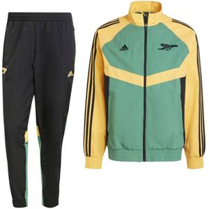 adidas Arsenal Culturewear Trainingspak Woven Full-Zip 2024-2025 Geel Zwart Groen