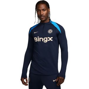 Nike Chelsea Strike Trainingstrui 1/4-Zip 2024-2025 Donkerblauw Blauw