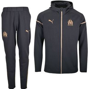 PUMA Olympique Marseille Casuals Trainingspak 2023-2024 Zwart Beige