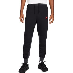 Nike Tech Fleece Sportswear Joggingbroek Zwart Grijs Felrood