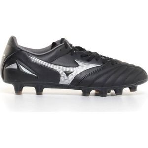 Mizuno Morelia Neo IV Pro Gras Voetbalschoenen (FG) Zwart Zilver