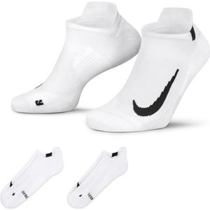 Nike Multiplier No-Show Enkelsokken 2-Pack Wit Zwart