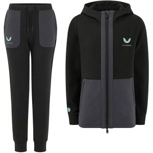 Castore Feyenoord Travel Trainingspak Full-Zip 2024-2025 Kids Zwart Donkergrijs Lichtblauw