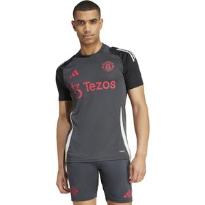 adidas Manchester United Trainingsshirt Europees 2024-2025 Donkergrijs Zwart Rood Wit