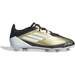 adidas F50 Messi Pro Gras Voetbalschoenen (FG) Kids Goud Zwart Wit