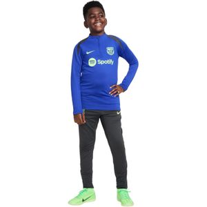 Nike FC Barcelona Strike Trainingspak 1/4-Zip 2024-2025 Kids Blauw Donkergrijs Lichtgroen