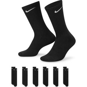 Nike Everyday Cushioned Sportsokken 6-Pack Zwart Wit