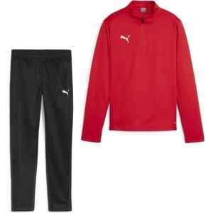 PUMA teamGOAL Trainingspak 1/4-Zip Kids Rood Zwart Wit