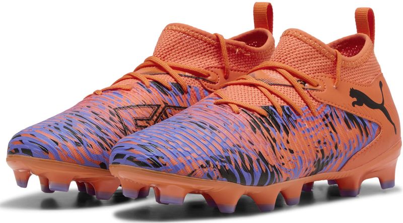 PUMA Future 8 Match Creativity Gras / Kunstgras Voetbalschoenen (MG) Kids Oranje Paars Zwart