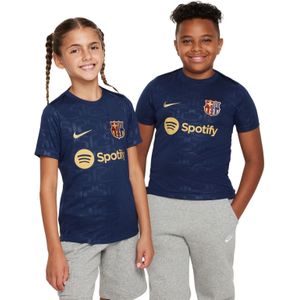 Nike FC Barcelona Pre-Match Trainingsshirt 2024-2025 Kids Donkerblauw Goud