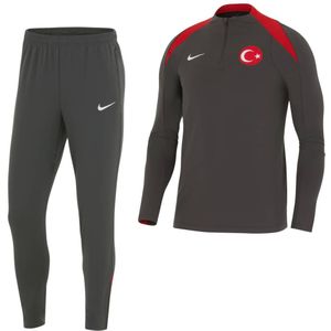 Nike Turkije Strike Trainingspak 1/4-Zip 2024-2026 Donkergrijs Rood