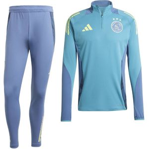 adidas Ajax Trainingspak 1/4-Zip 2024-2025 Lichtblauw Blauw Geel