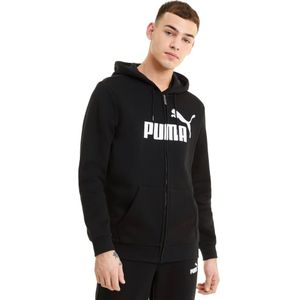 PUMA Essential Big Logo Full-Zip Hoodie Zwart Wit