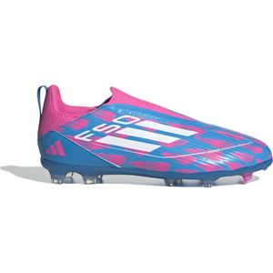 adidas F50 League Veterloze Gras Voetbalschoenen (FG) Kids Blauw Roze Wit